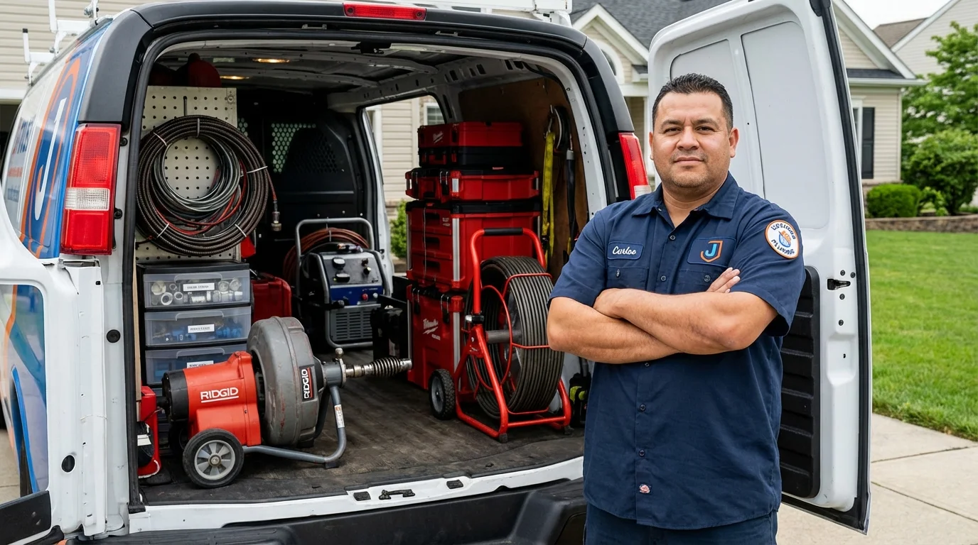 Professional drain cleaning equipment and Johns Plumbing LLC plumber in Foley